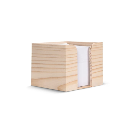Bloc-notes en boîte bois à personnalisable 10 x 10 x 8,5 cm