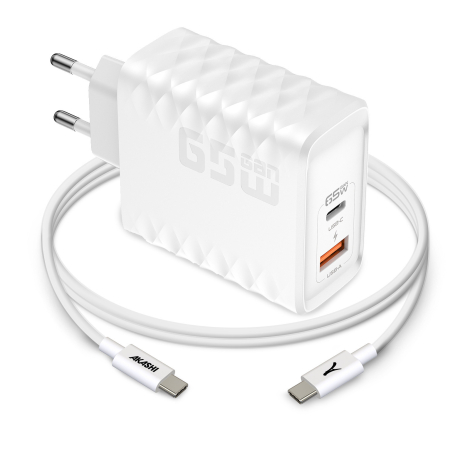 Pack chargeur secteur GaN 65 W promotionnel Atsui