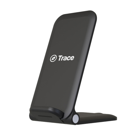 Vue de profil du chargeur à induction avec marquage blanc visible à l’avant.
