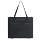 Vue de face du sac organiseur noir, avec deux longues anses relevées et une poche rectangulaire sur la partie centrale. Vue de face du sac organiseur noir, avec deux longues anses relevées et une poche rectangulaire sur la partie centrale.