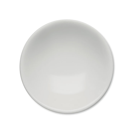 Vue de dessus de la coupelle ronde en céramique blanche du brûleur de parfum.