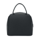 Vue de face du sac noir du kit d’urgence, avec deux poignées et une fermeture zippée. Vue de face du sac noir du kit d’urgence, avec deux poignées et une fermeture zippée.