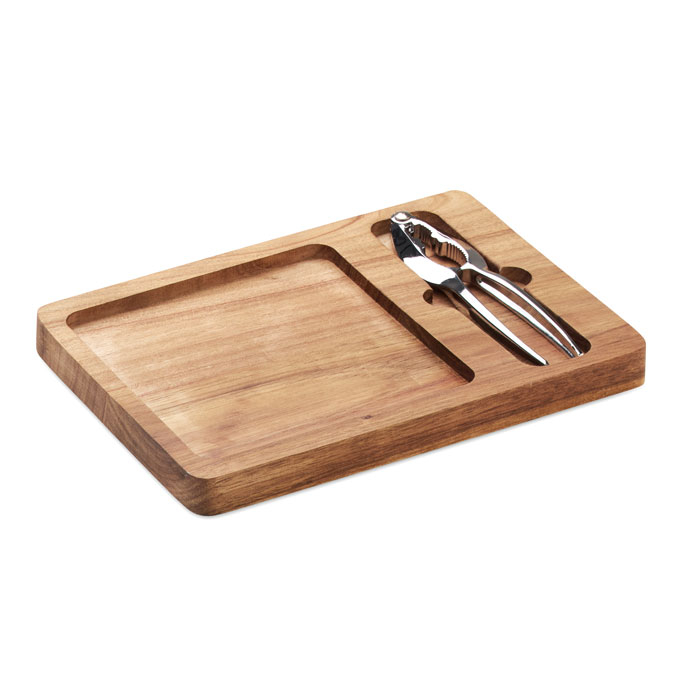 Ensemble plateau et casse-noix à personnaliser Nutplate Bois