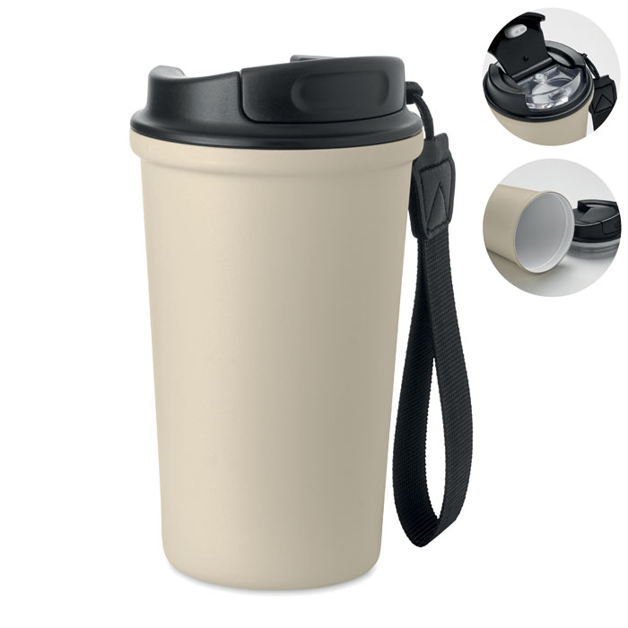 Mug 400 ml en acier recyclé à personnaliser Nakano Beige