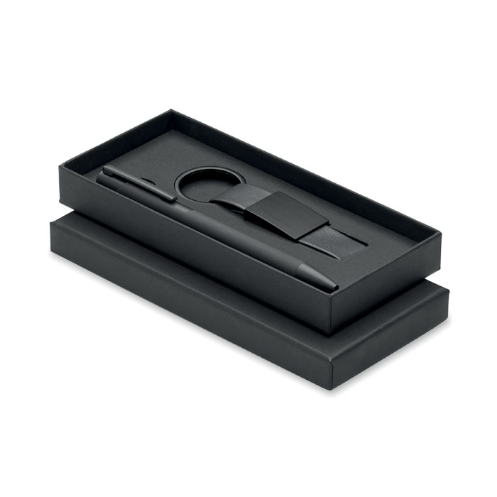 Duo stylo et porte-clés personnalisable Escri Set Noir