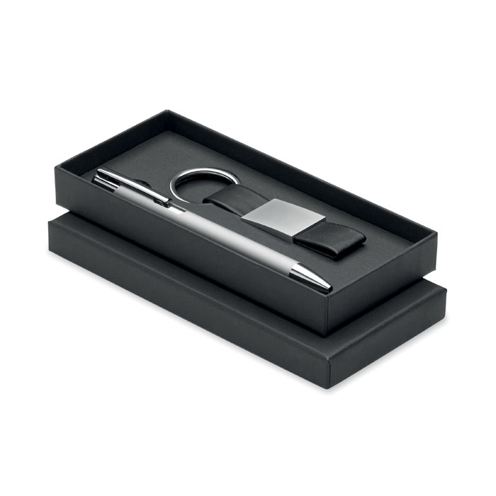 Duo stylo et porte-clés personnalisable Escri Set Argent
