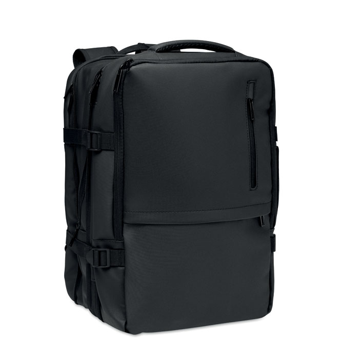 Sac à dos publicitaire recyclé et extensible Xjust Noir