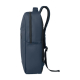 Vue du côté opposé d'un sac à dos bleu marine, avec poche latérale ouverte, fermeture éclair noire sur la partie supérieure et p Vue du côté opposé d'un sac à dos bleu marine, avec poche latérale ouverte, fermeture éclair noire sur la partie supérieure et p