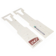 Deux étiquettes de bagage blanches en papier moucheté, personnalisées avec les logos SNCF Voyageurs et BlaBlaCar Daily. Présenté Deux étiquettes de bagage blanches en papier moucheté, personnalisées avec les logos SNCF Voyageurs et BlaBlaCar Daily. Présenté