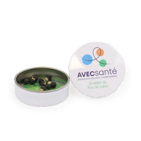  Boite clic-clac personnalisable graines de pois de coeur