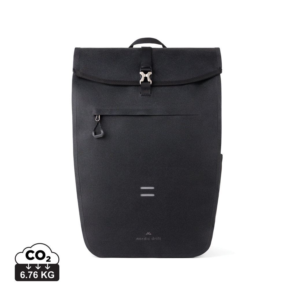 Sac à dos étanche promotionnel 30 L en polyester recyclé Trail Noir