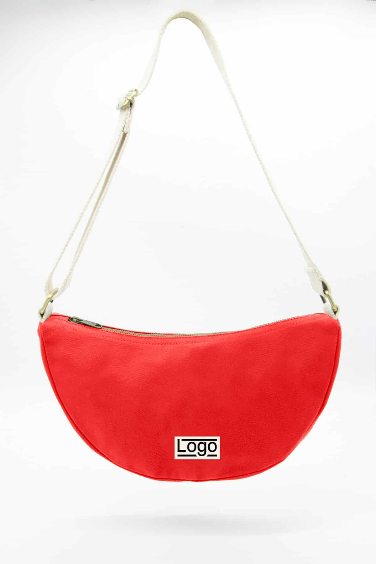 Sac bandoulière promotionnel demi lune Ines Rouge