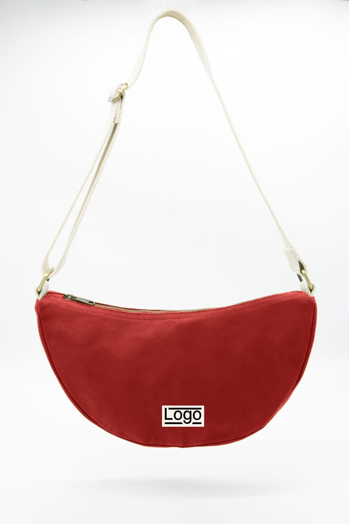 Sac bandoulière promotionnel demi lune Ines Brique