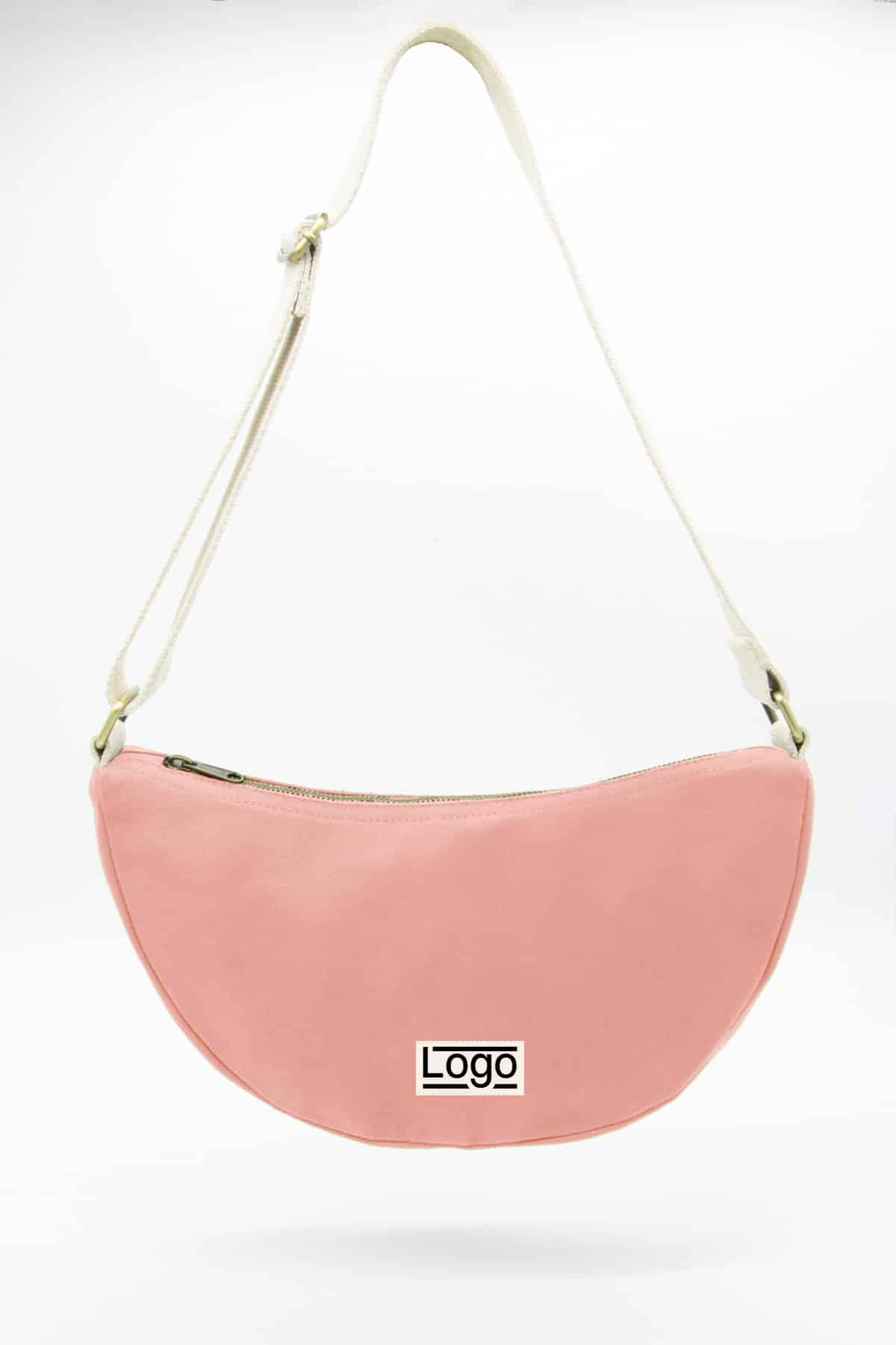 Sac bandoulière promotionnel demi lune Ines Saumon