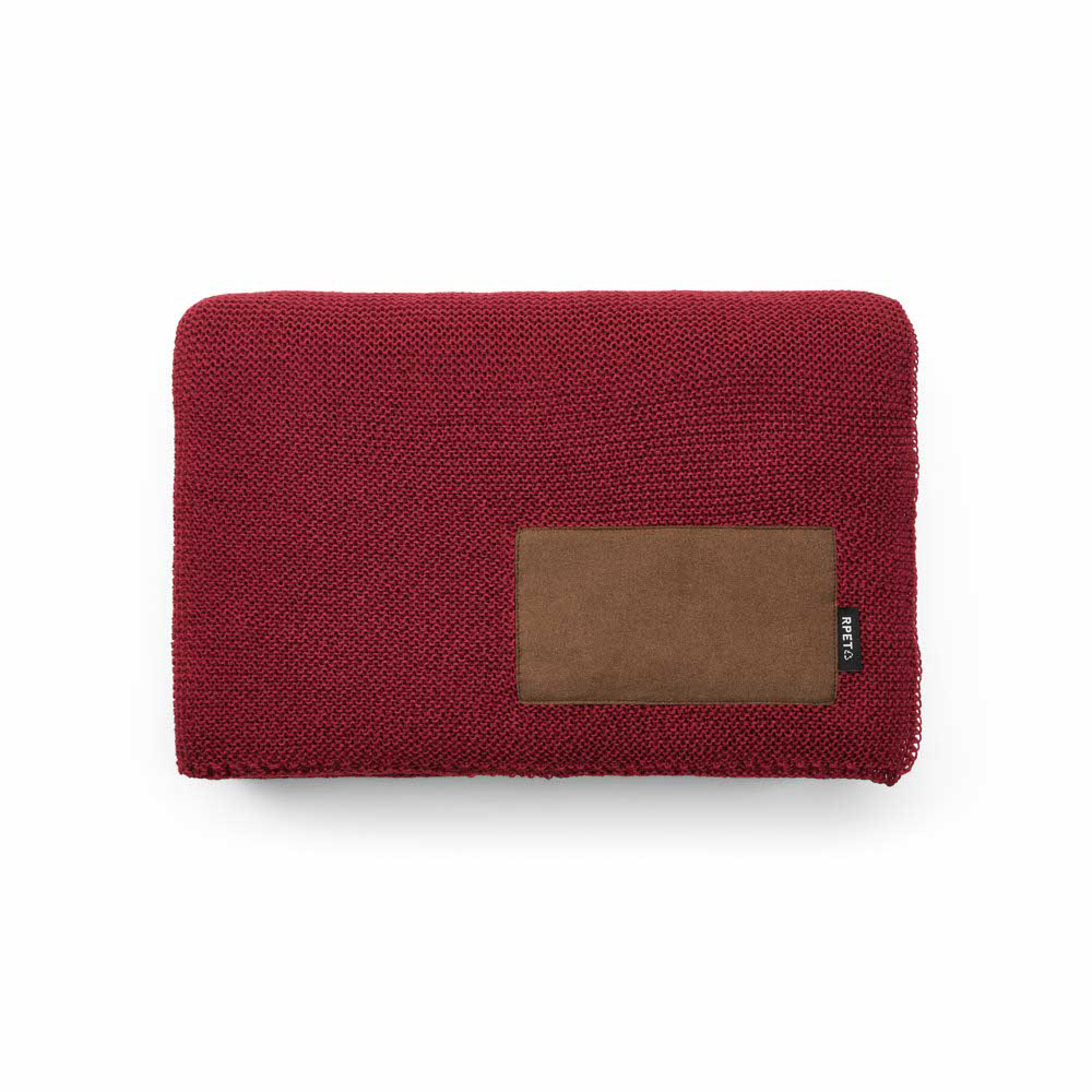 Plaid rPET et laine personnalisable Mondrian Bordeaux