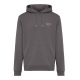 Sweat à capuche gris anthracite vu de face, avec cordons de serrage à embouts métalliques, manches longues, poche kangourou et f Sweat à capuche gris anthracite vu de face, avec cordons de serrage à embouts métalliques, manches longues, poche kangourou et f
