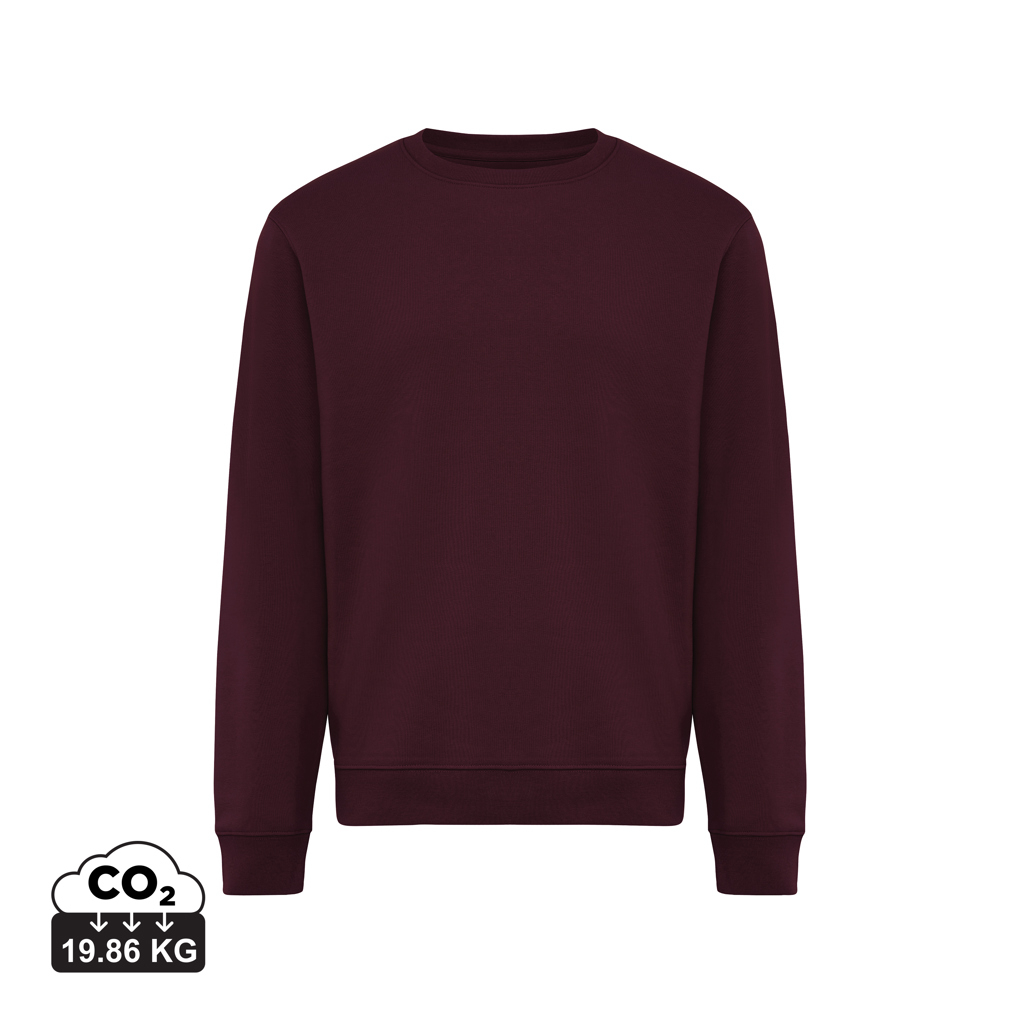 Sweat personnalisable mixte en coton bio et recyclé Torla merlot