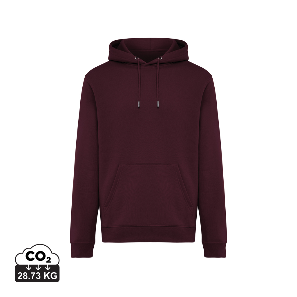 Sweat à capuche promotionnel mixte en coton bio Joshua merlot