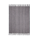 Couverture entièrement déployée à plat, avec une alternance de rayures verticales gris anthracite et gris clair. De longues fran Couverture entièrement déployée à plat, avec une alternance de rayures verticales gris anthracite et gris clair. De longues fran