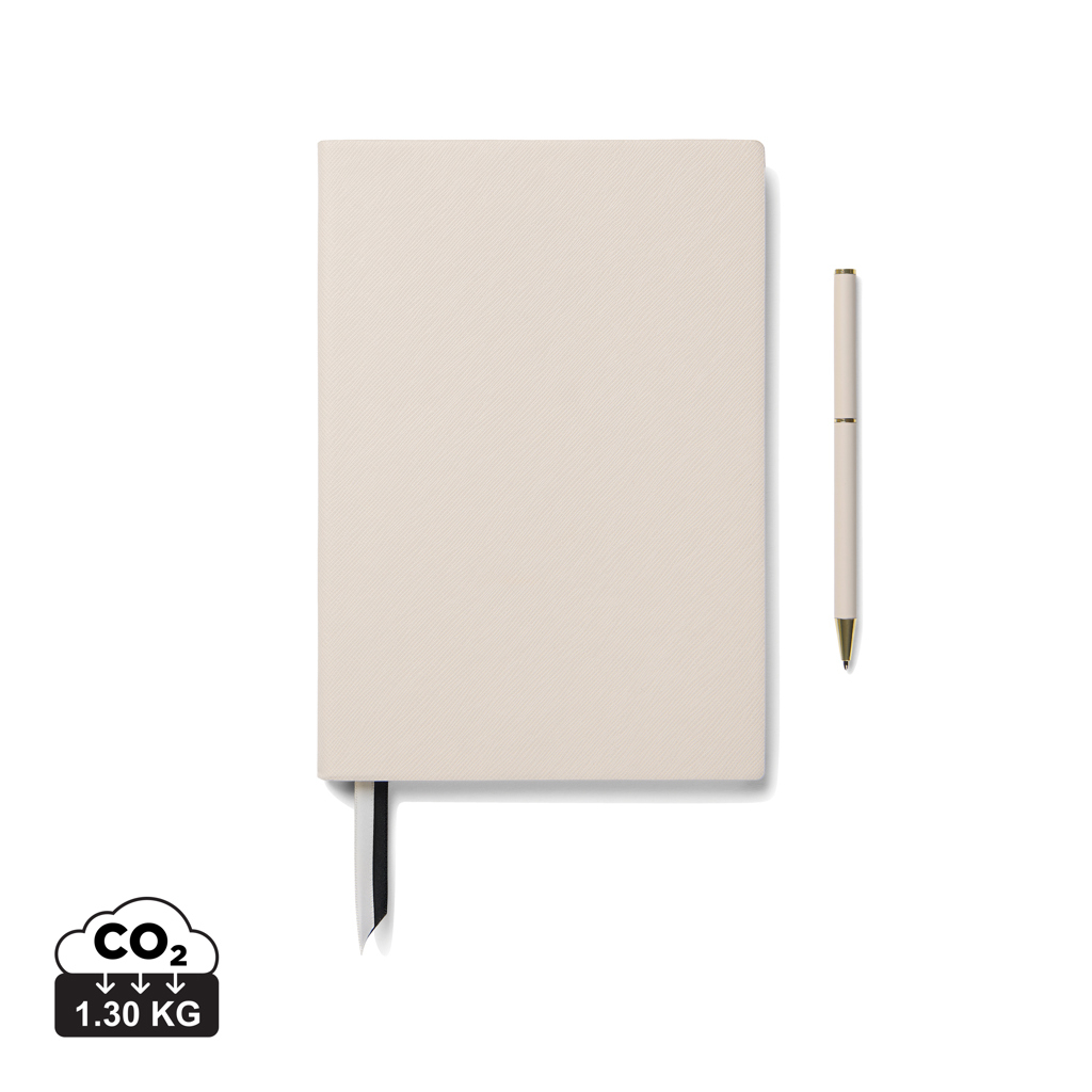 Set d'écriture à personnaliser avec carnet A5 et stylo Arlo Beige