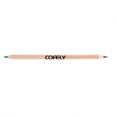 Crayon Bi-couleur publicitaire - 17,6 cm