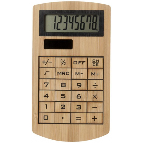 Calculatrice publicitaire en bambou - Eugène