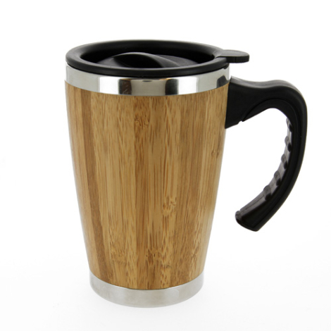 Mug avec couvercle en bambou