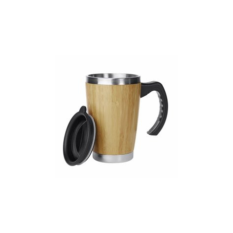 Mug Couvercle Bambou  Objet publicitaire Gourde Mug Isotherme