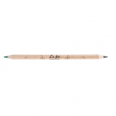 Crayon Bi-couleur publicitaire - 17,6 cm