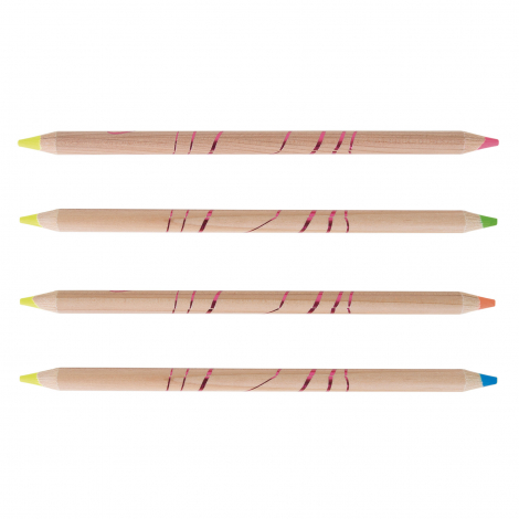 Crayon surligneur fluo individuel bi-coul - 17,6 cm