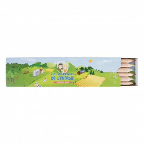 Etui fourreau 6 ou 12 crayons de couleur - 17,6 cm