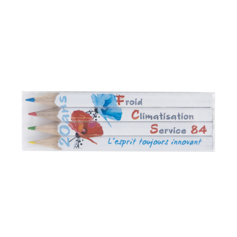 Set de 4 crayons de couleur quadri - 8,7 cm Set de 4 crayons de couleur quadri - 8,7 cm