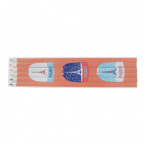 Set de 6 crayons de couleur quadri - 17,6 cm