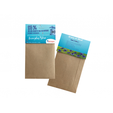 Sachet de graines publicitaire en Kraft brun 70 x 120 mm