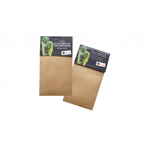 Sachet de graines publicitaire en Kraft brun 70 x 120 mm