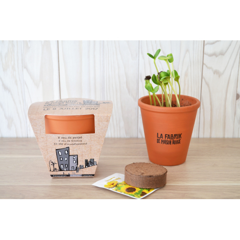 Kit De Plantation Publicitaire Pots Terre Cuite Avec Graines à Semer, Kit  personnalisé