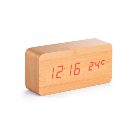 Horloge publicitaire en fibres de bois