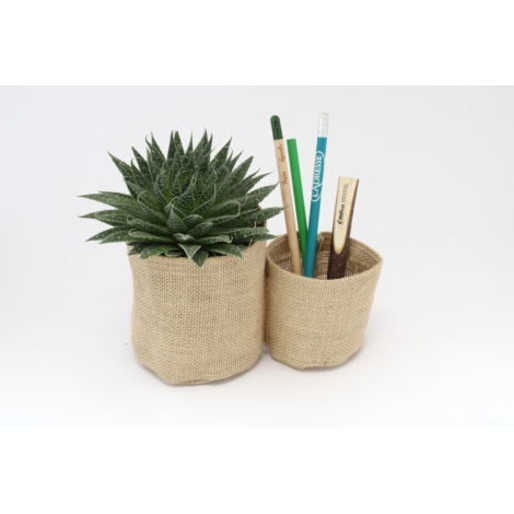 Set pots en jute personnalisés