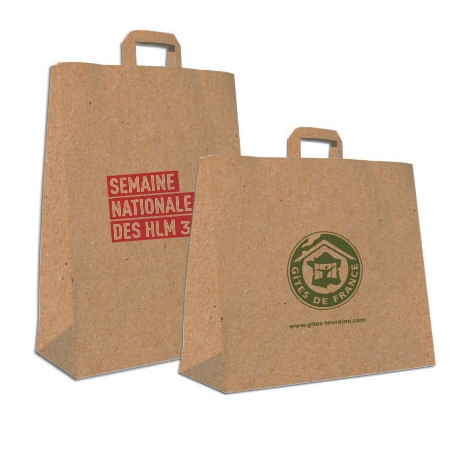 Sac papier kraft personnalisable avec anses plates