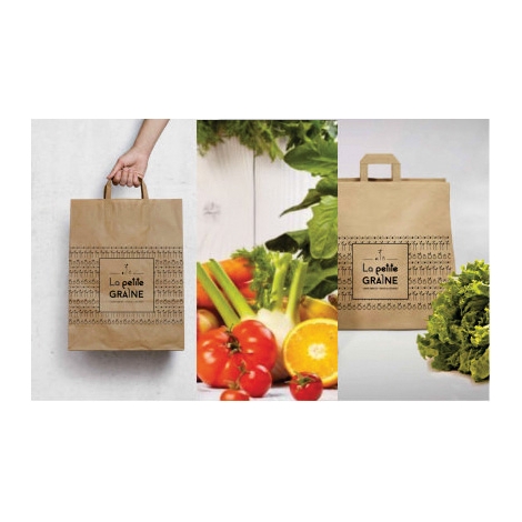 Sac papier kraft personnalisable avec anses plates