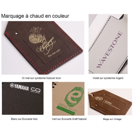 Carnet publicitaire avec couverture en cuir recyclé