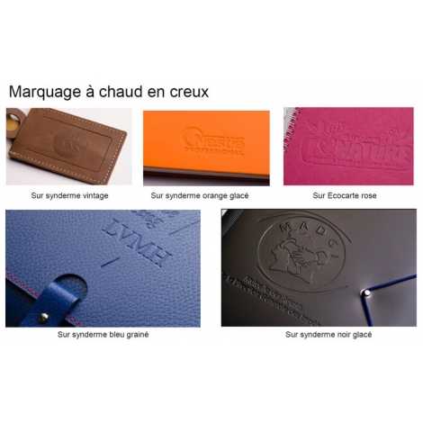 Carnet publicitaire avec couverture en cuir recyclé