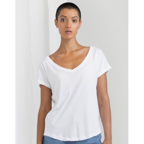 T-shirt publicitaire bio ample pour femme 125 g - V-Neck