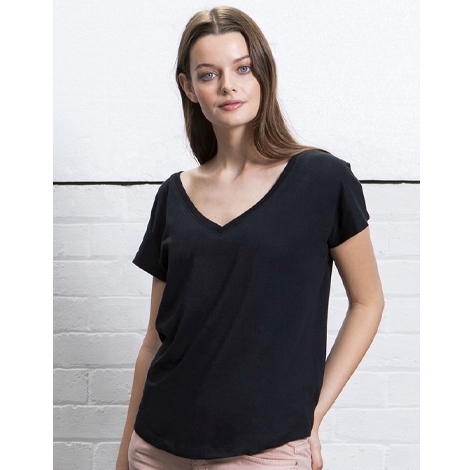 T-shirt publicitaire bio ample pour femme 125 g - V-Neck