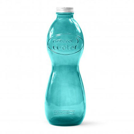 Bouteille publicitaire en verre recyclé 1L - AQUA GLOUGLOU