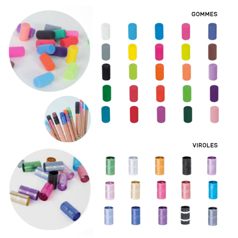 Crayon de papier publicitaire vernis couleur - Eco 8,7 cm