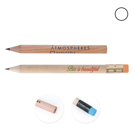 Crayon promotionnel rond - Prestige naturel 8,7 cm