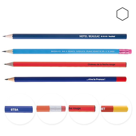 Crayon publicitaire hexagonal vernis Pantone - Eco 17,6 cm