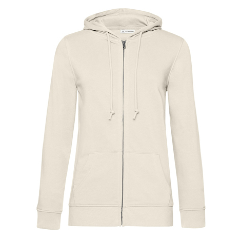 Sweat personnalisé bio zippé à capuche Femme 280 gr