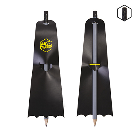 Crayon publicitaire vernis gris - Le Super Crayon Bat